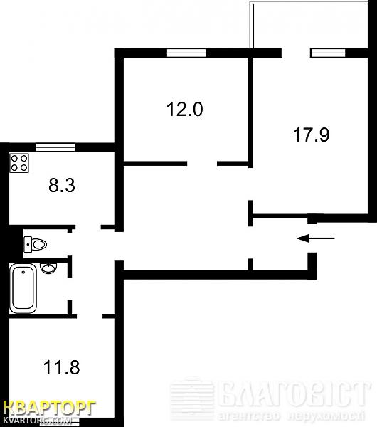 Sell 3-room apartment. Киев,  Чернобыльская — photo 2