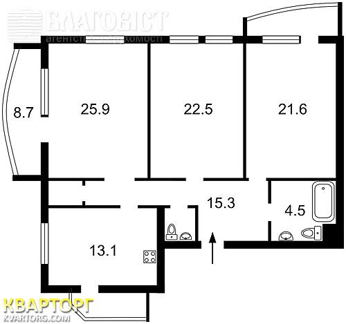 продам 3-комнатную квартиру. Киев,   Тимофеевой - фото 2