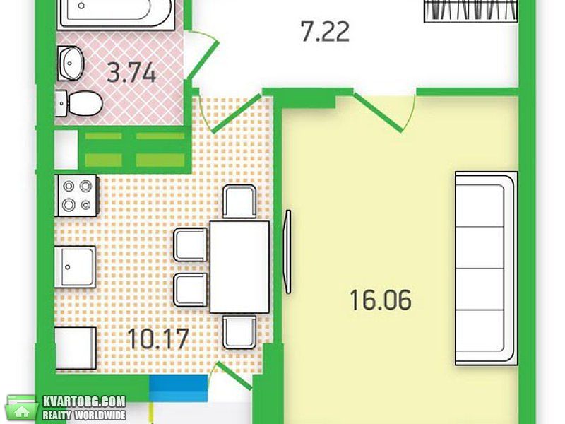 Sell 1-room apartment. Киев,  Стуса — photo 3