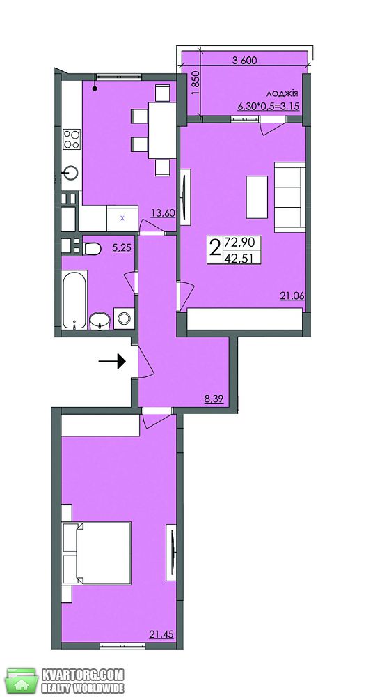 Sell 2-room apartment. Херсон, Филатова — photo 1