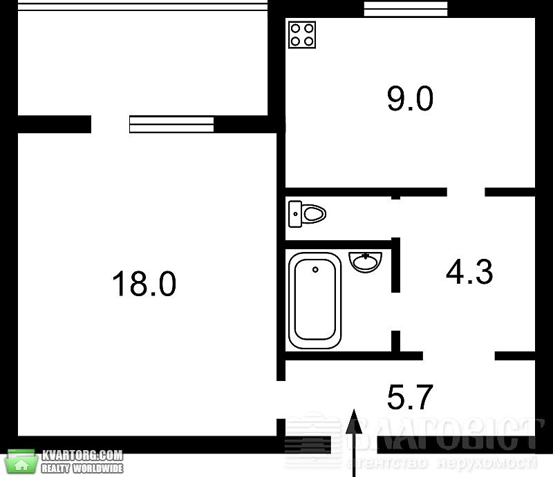 продам 1-комнатную квартиру. Киев,   Срибнокильская - фото 2