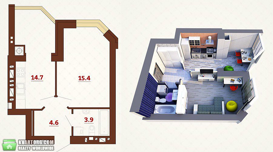 Sell 1-room apartment. Киев,  Большая Окружная — photo 1