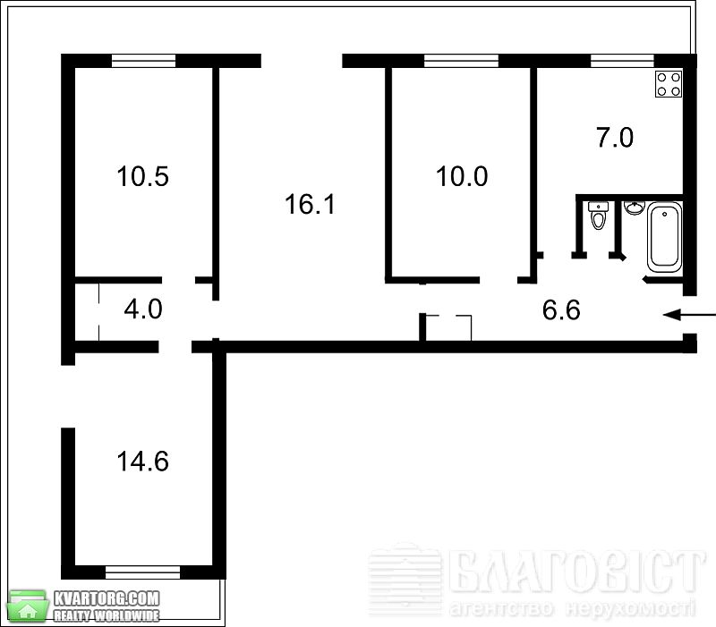Sell 4-room apartment. Киев,  Тычины пр — photo 2