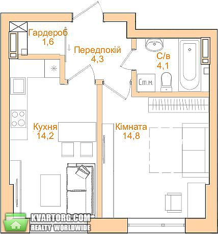 Sell 1-room apartment. Киев,  Тверской Тупик — photo 7
