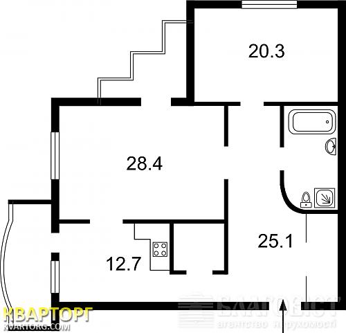 Sell 2-room apartment. Киев, Срибнокильская — photo 3
