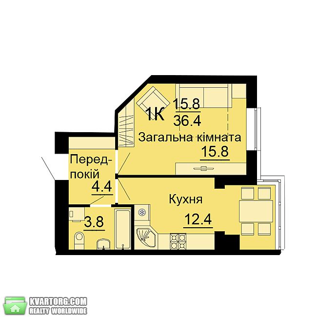 Sell 1-room apartment. Киев, Небесной Сотни — photo 5