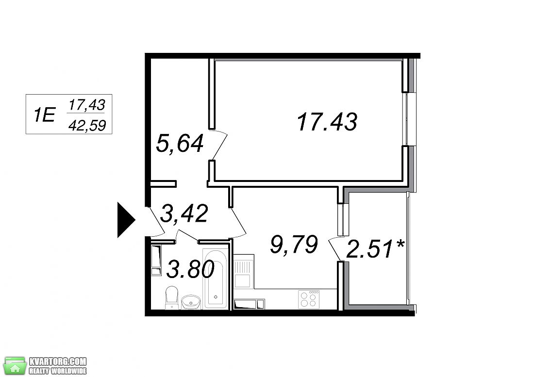 Sell 1-room apartment. Киев,  Глушкова пр — photo 5