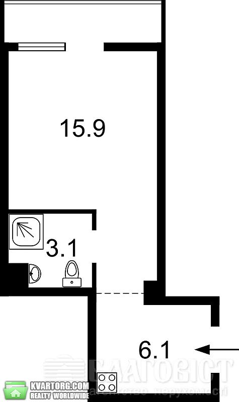 Sell 1-room apartment. Киев,  Гарматная — photo 4