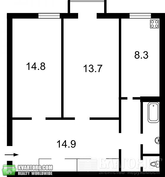 Sell 2-room apartment. Киев, Андрющенко — photo 2