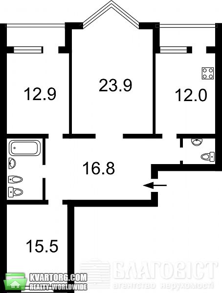 Sell 3-room apartment. Киев, Хмельницкая — photo 10
