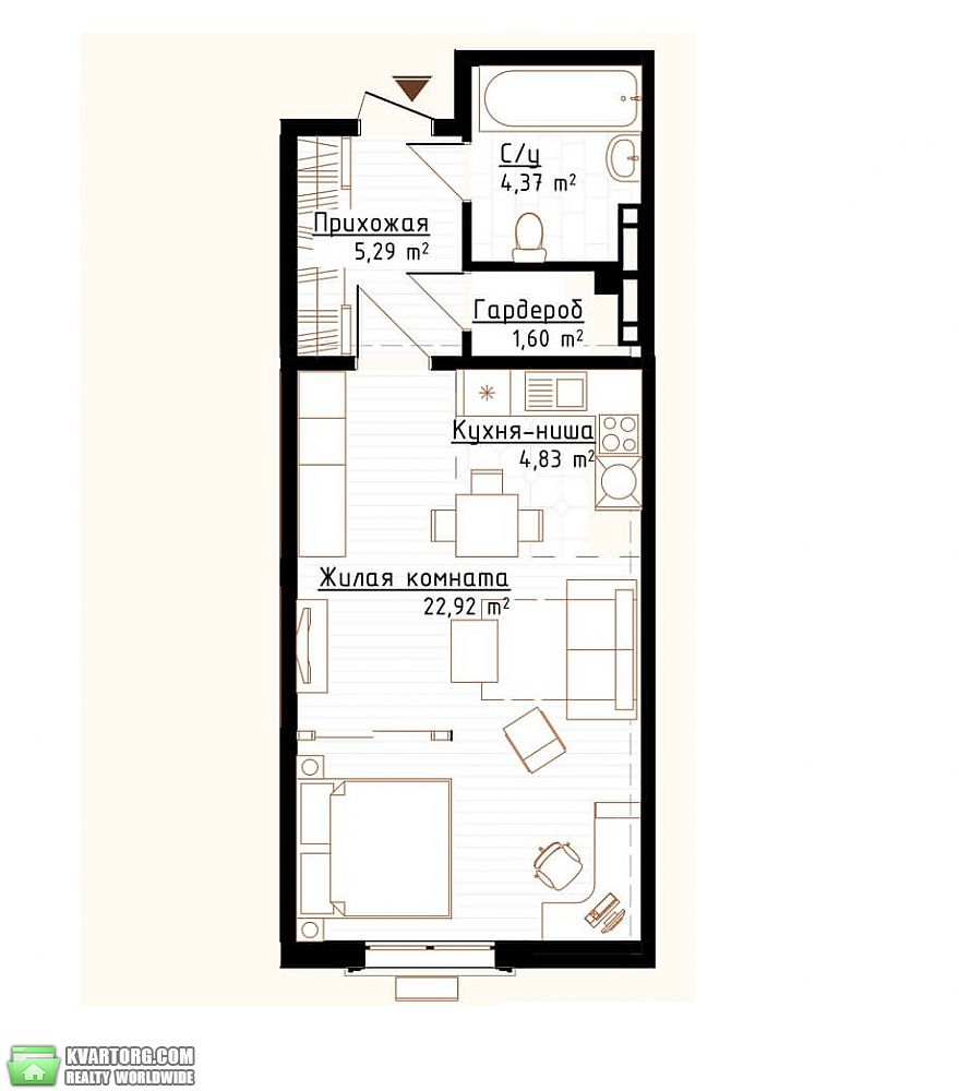 Sell 1-room apartment. Киев, Максимовича — photo 3