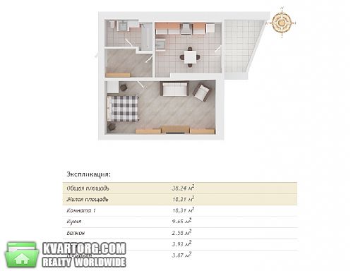 Sell 1-room apartment. Киев, Боголюбова — photo 3