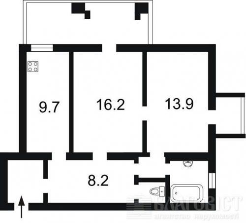 продам 2-комнатную квартиру. Киев,  Гагарина Юрия просп. - фото 3