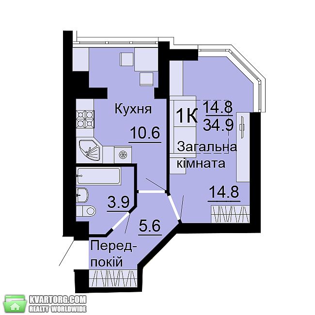 Sell 1-room apartment. Киев,  Зодчих — photo 1