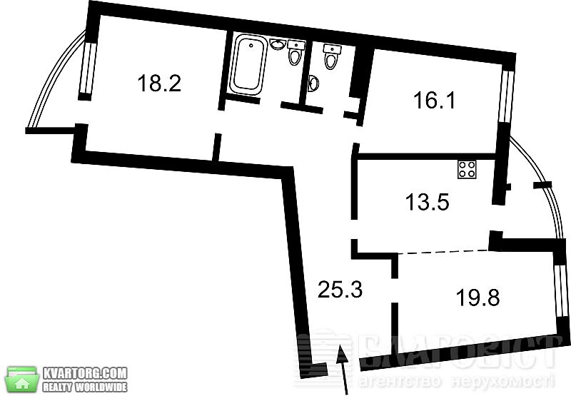 Sell 3-room apartment. Киев,  Днепровская наб — photo 1