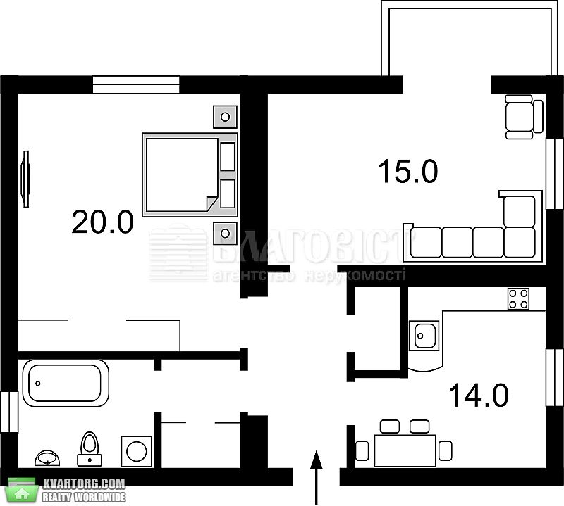 Rent out 2-room apartment. Киев,  Липская — photo 5