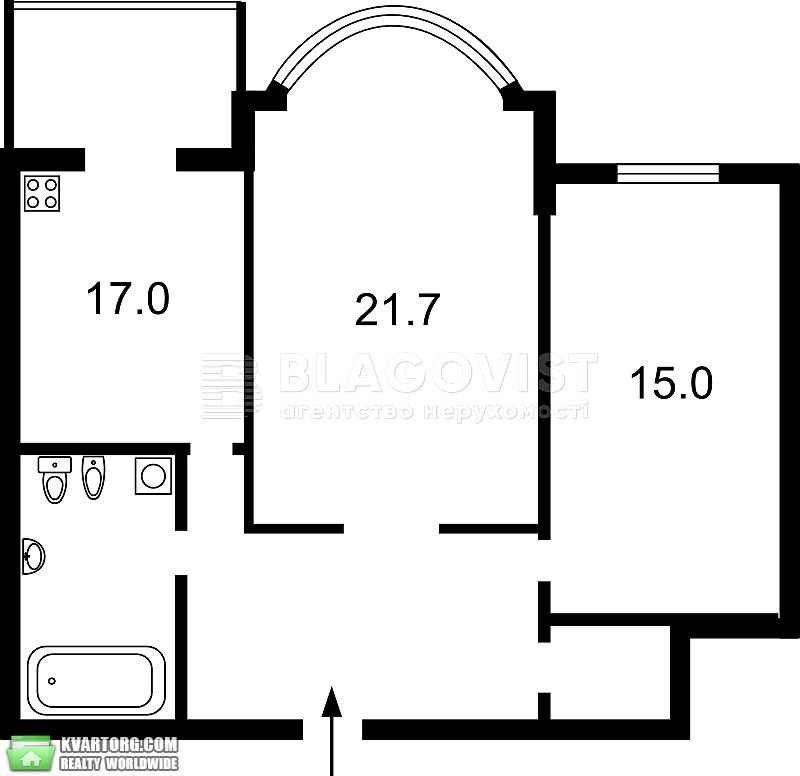 Rent out 2-room apartment. Киев,  Чавдар — photo 8