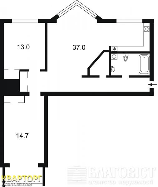 Sell 2-room apartment. Киев,  Леси Украинки бул — photo 1