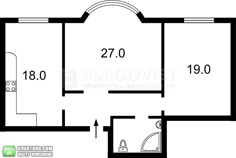Rent out 2-room apartment. Киев,  Никольско-Слободская — photo 7