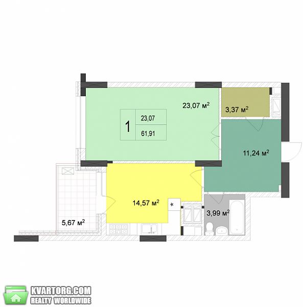 Sell 1-room apartment. Киев, Драгомирова — photo 3