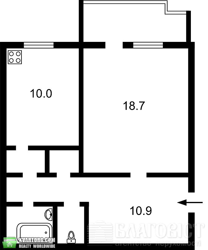 Sell 1-room apartment. Киев,  Верхняя — photo 3