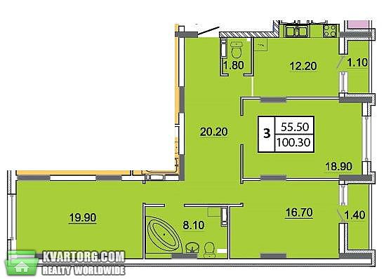 продам 3-комнатную квартиру. Киев,   Конева - фото 1