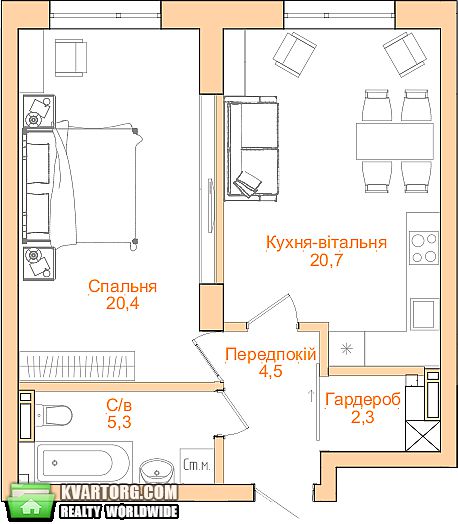 Sell 1-room apartment. Киев, Новопечерский переулок — photo 9