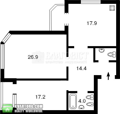 Rent out 2-room apartment. Киев, Бабюса Анри — photo 1