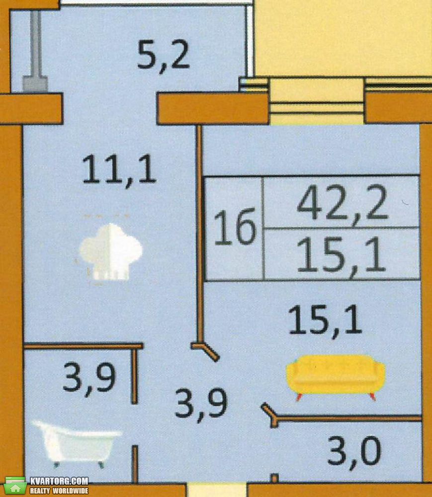 Sell 1-room apartment. Днепропетровск,  Правды пр — photo 1