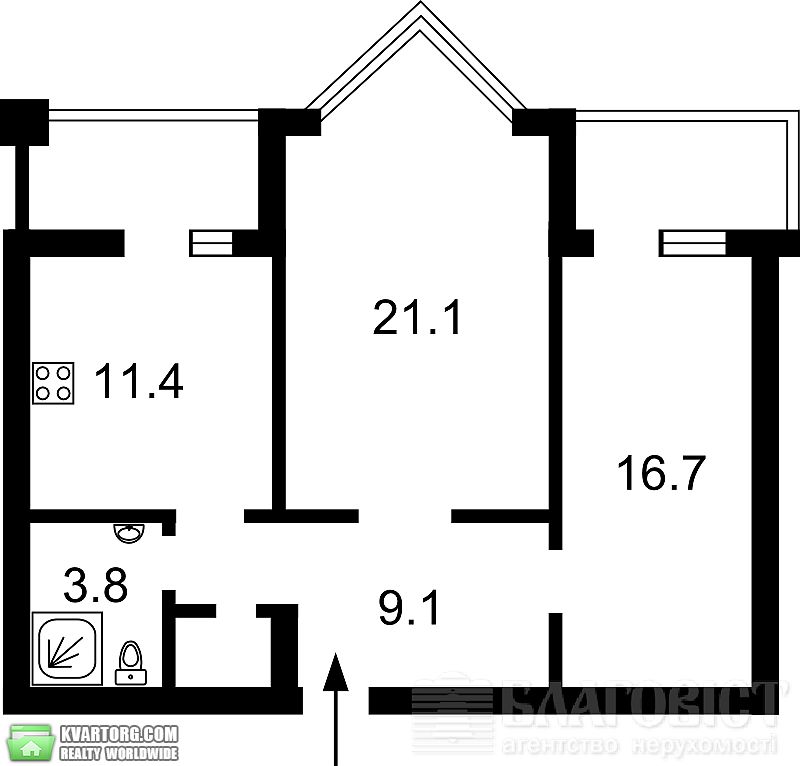 Sell 2-room apartment. Киев,  Салютная — photo 1