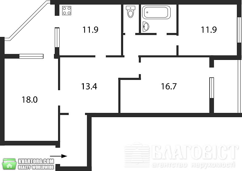 Sell 3-room apartment. Киев,  Вишняковская — photo 3