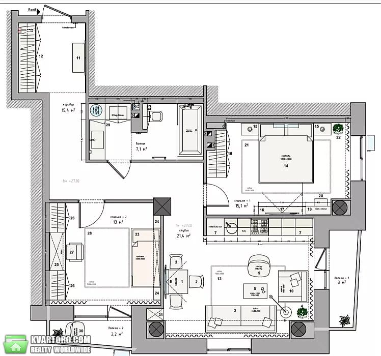 Sell 3-room apartment. Харьков, Целиноградская — photo 6