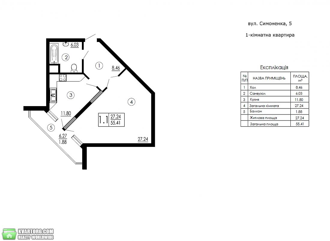 Sell 1-room apartment. Киев, Симоненко — photo 2