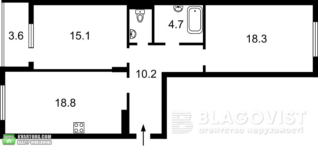 Sell 2-room apartment. Киев,  Воздухофлотский пр — photo 3