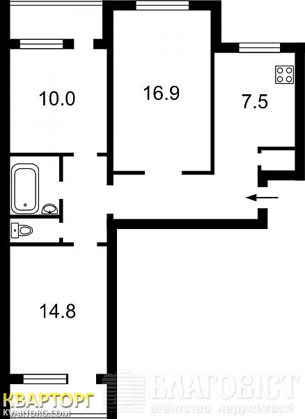 Sell 3-room apartment. Киев,  Тростянецкая — photo 7