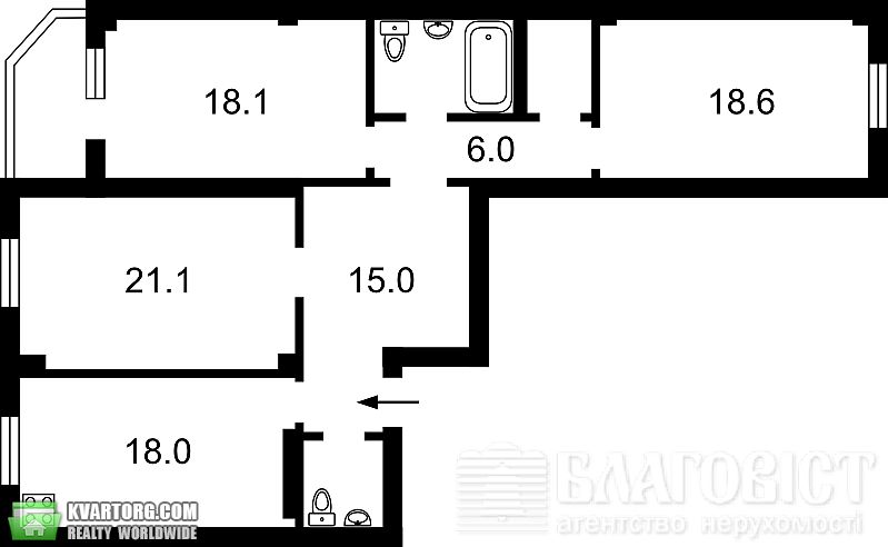 Sell 3-room apartment. Киев,  Златоустовская — photo 2