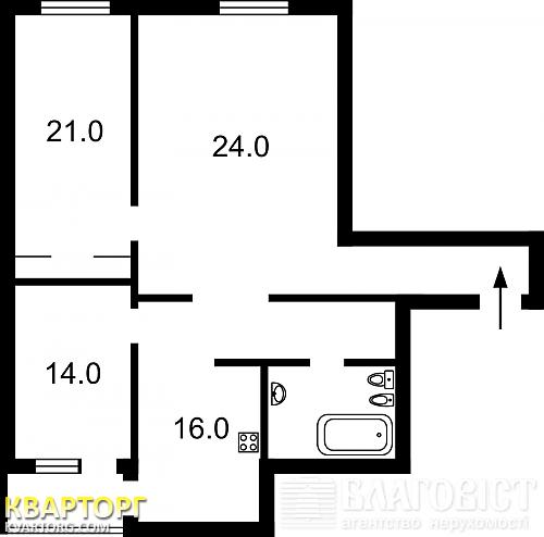 Sell 3-room apartment. Киев,  Богдана Хмельницкого — photo 3