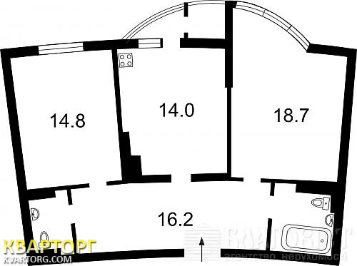 Sell 2-room apartment. Киев,  Днепровская наб — photo 3