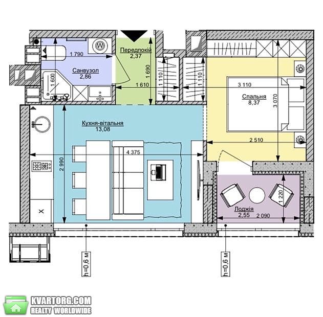 Sell 1-room apartment. Киев,  Салютная — photo 3