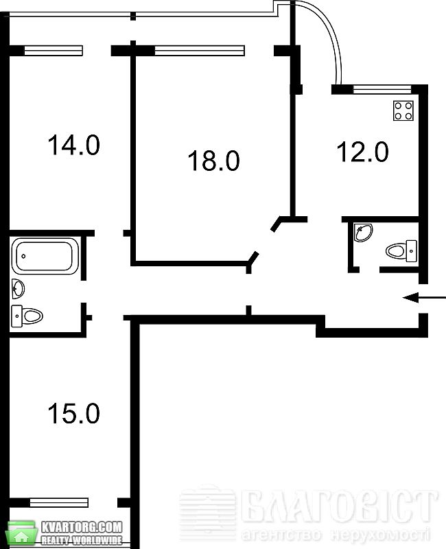 Sell 3-room apartment. Киев,  Бажана — photo 2