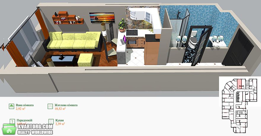 Sell 1-room apartment. Киев,  Светлая — photo 4
