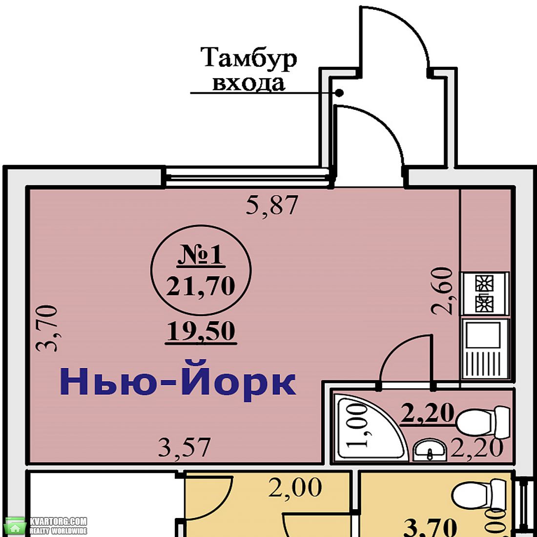 Sell 1-room apartment. Киев,  Хмельницкая — photo 1