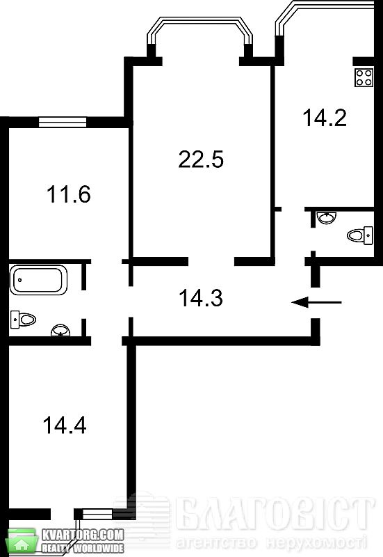 Sell 3-room apartment. Киев,  Вильямса — photo 2