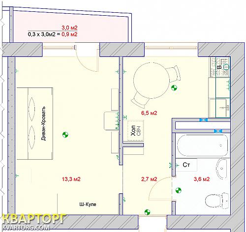 Sell 1-room apartment. Киев, Жилянская — photo 1