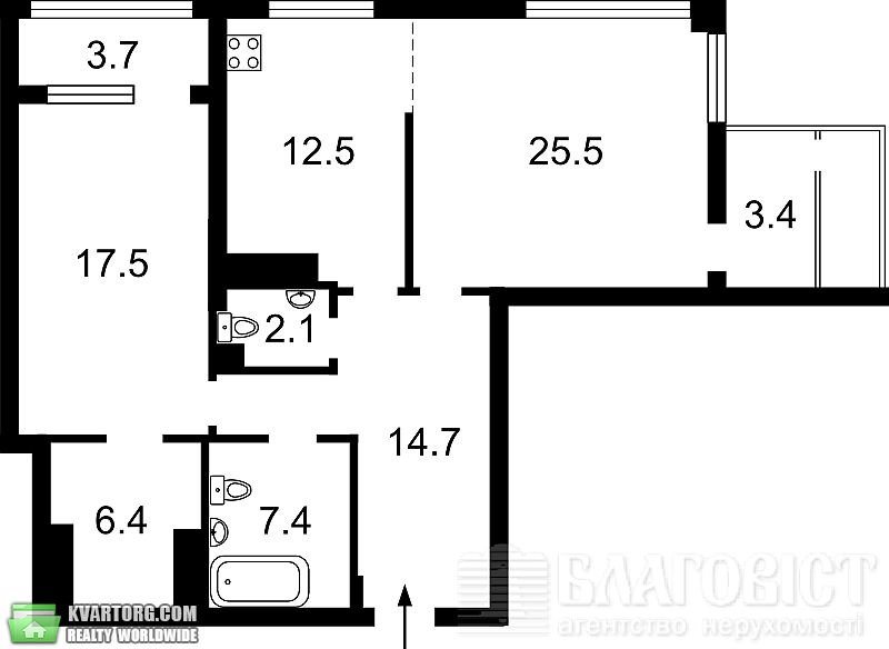 Sell 2-room apartment. Киев,  Срибнокильская — photo 4