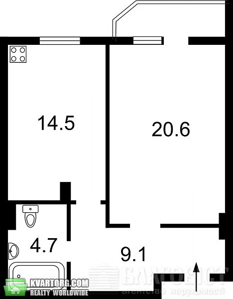 Sell 1-room apartment. Киев, Дегтяревская — photo 3