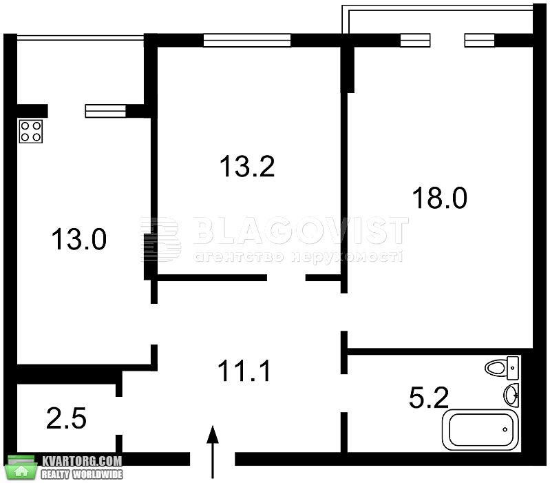 Rent out 2-room apartment. Киев,  Андрющенко — photo 7