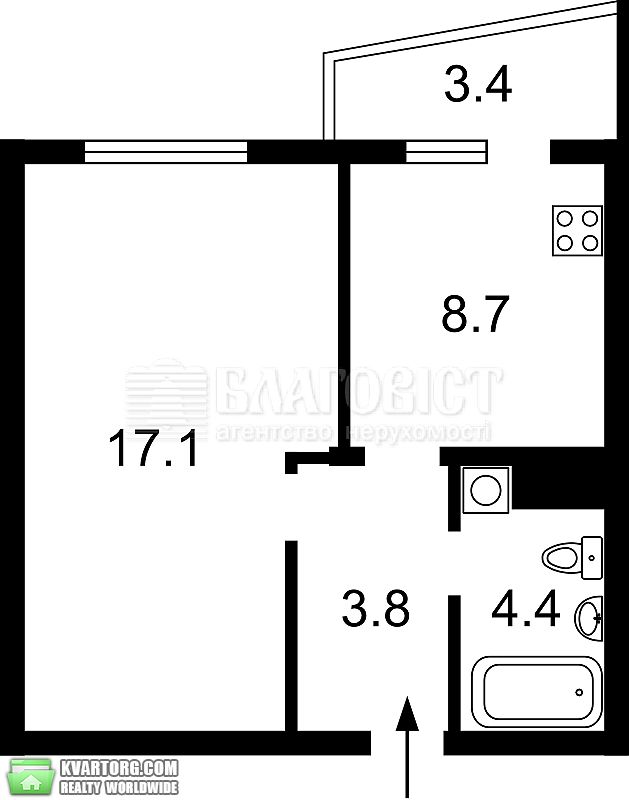 Sell 1-room apartment. Киев,  Майорова — photo 2
