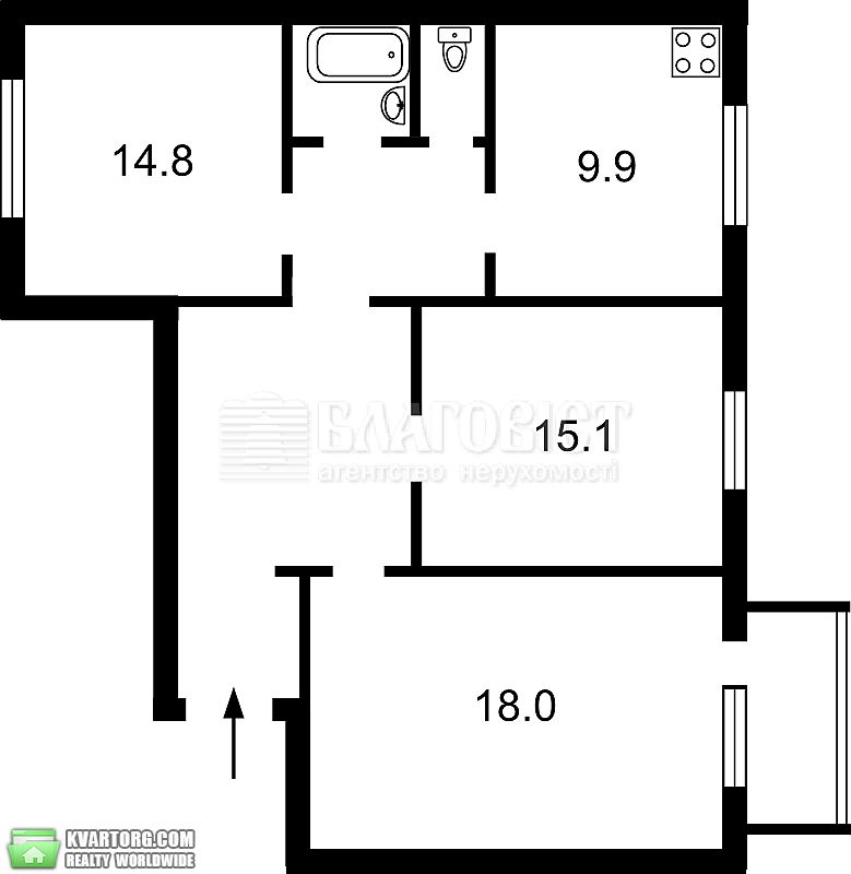 Rent out 3-room apartment. Киев,  метро "Харьковская" — photo 1