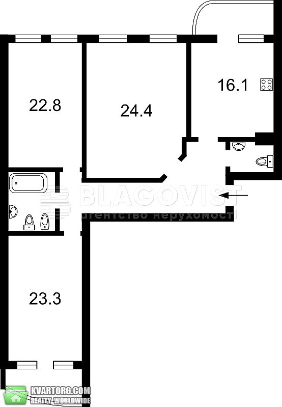 Sell 3-room apartment. Киев,  Барбюса Анри — photo 2